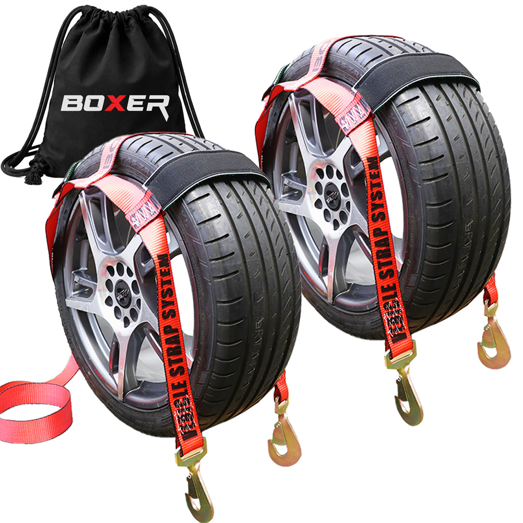Pro Basket Tie Down Car Tire Strap Tow Dolly Snap Hook With Rubber Sleeve 2 Pack