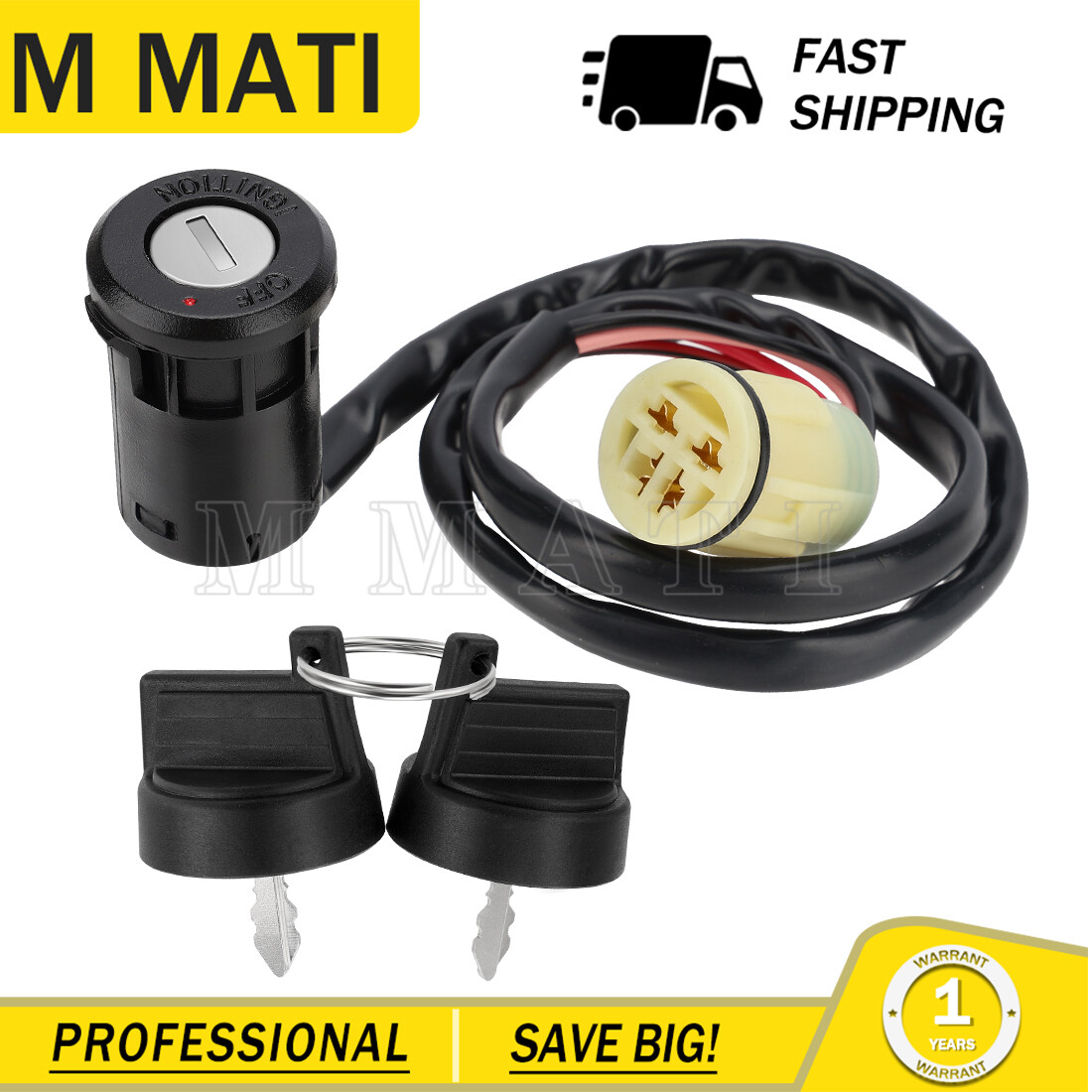 Ignition Key Switch for Honda TRX450ES TRX450S Foreman 4X4 1998 1999 2000 - 2004