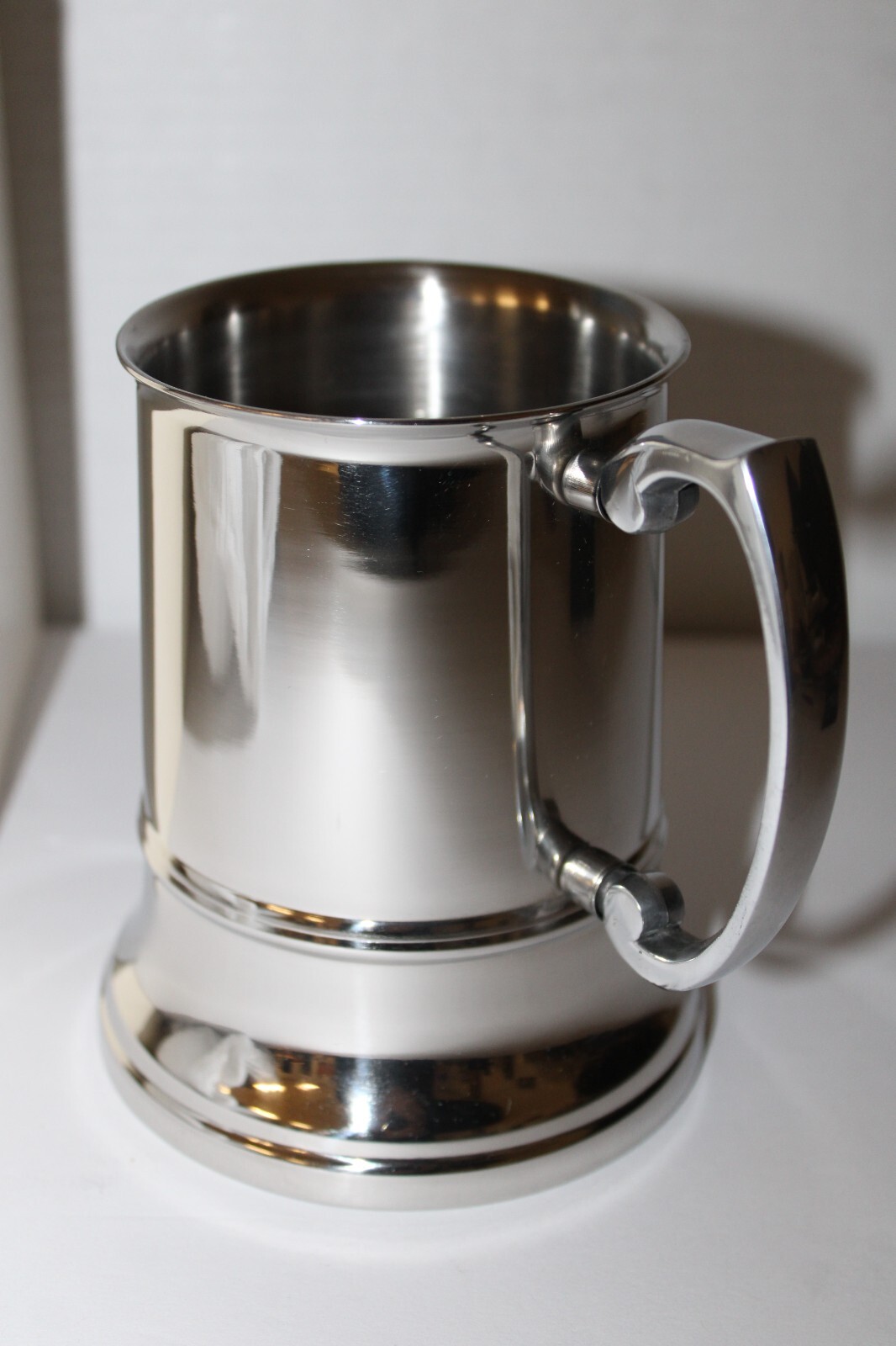 STAINLESS STEEL SILVERTONE TANKARD MUG VINTAGE THINGS REMEMBERED BEER STEIN