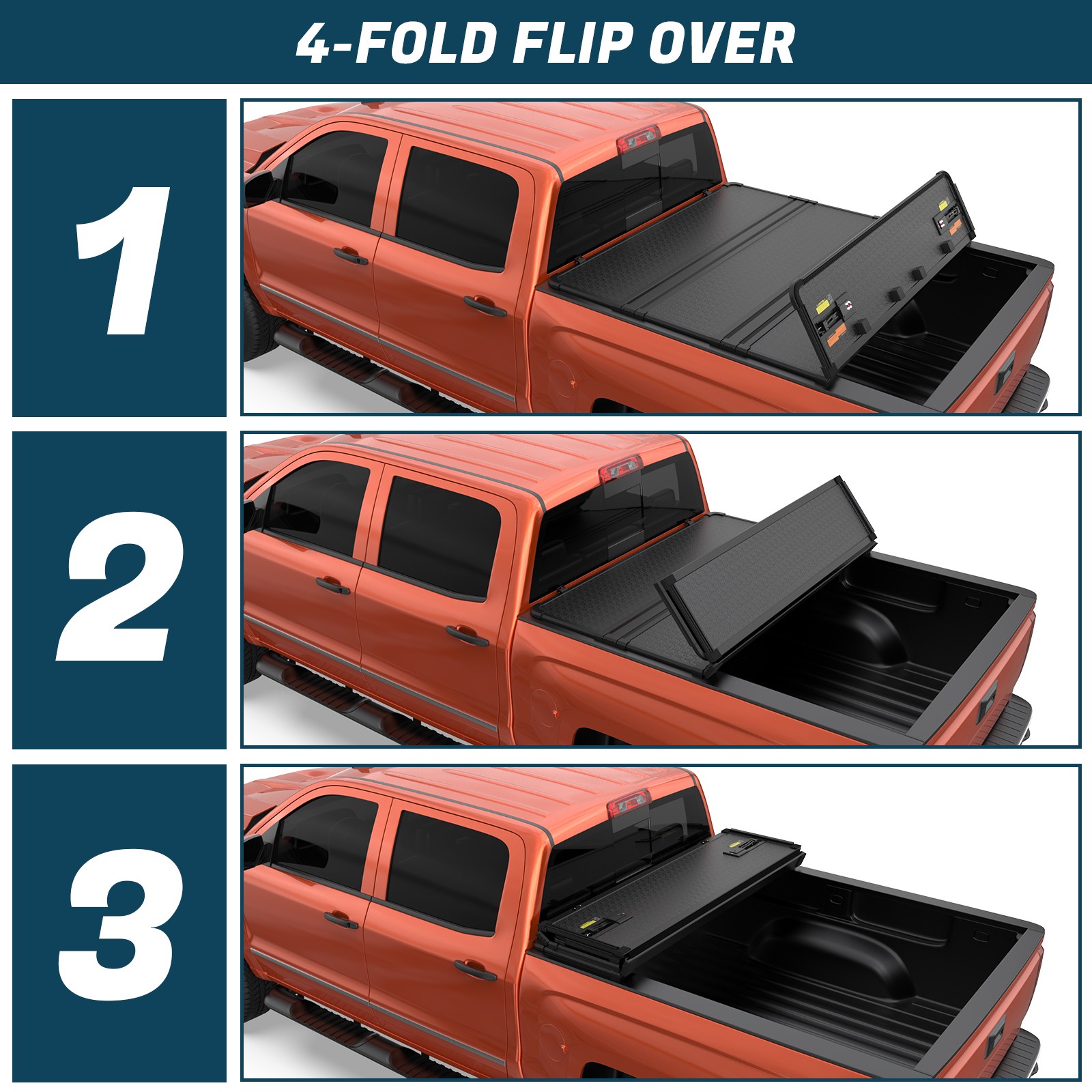 5.7 /5.8FT 4-Fold Hard Tonneau Cover For 2009-2025 Ram 1500 Truck Bed Waterproof