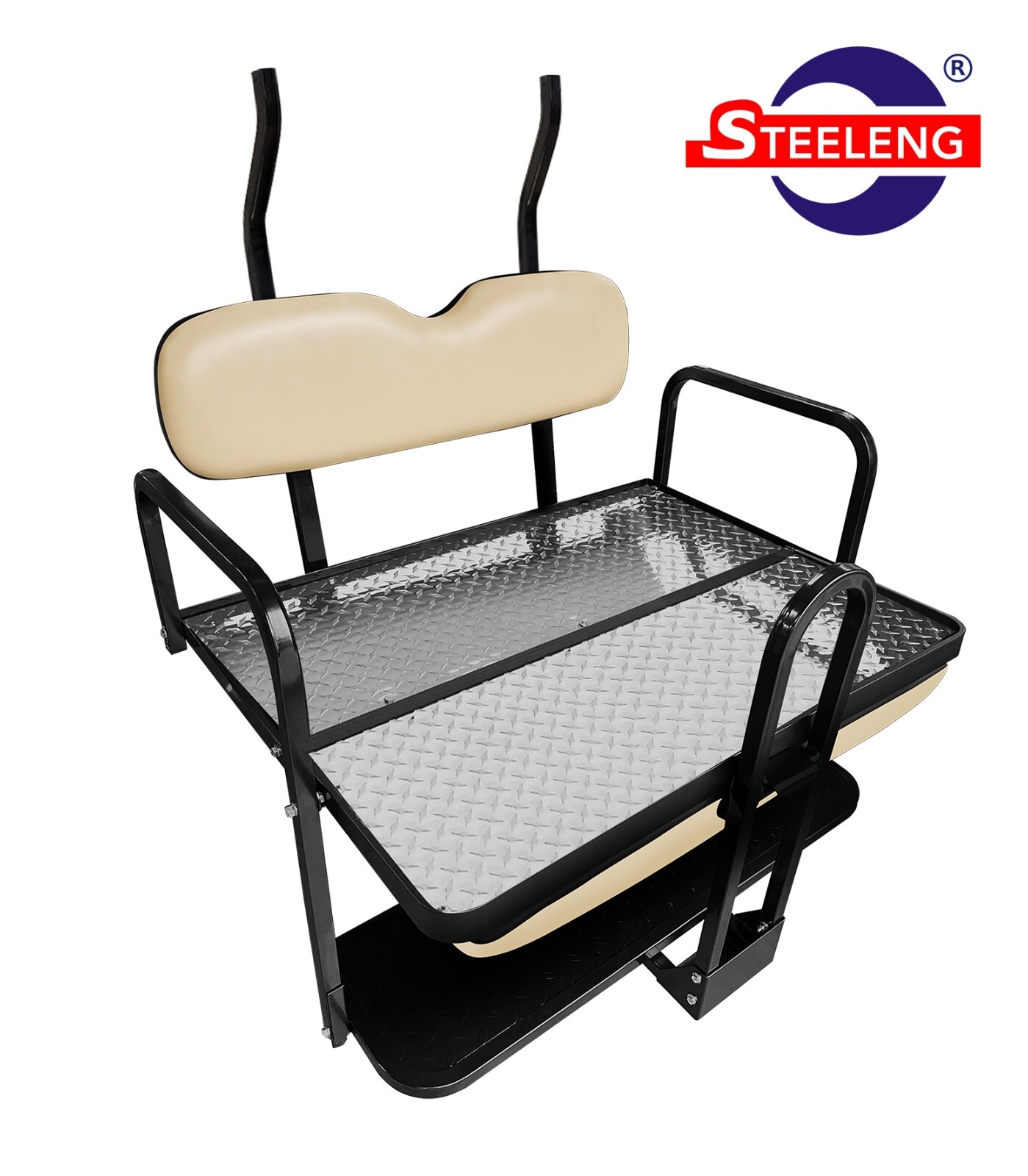 Rear Flip seat kit for Club Car Golf Cart PRECEDENT/TEMPO w/t grab bar (Buff) RF