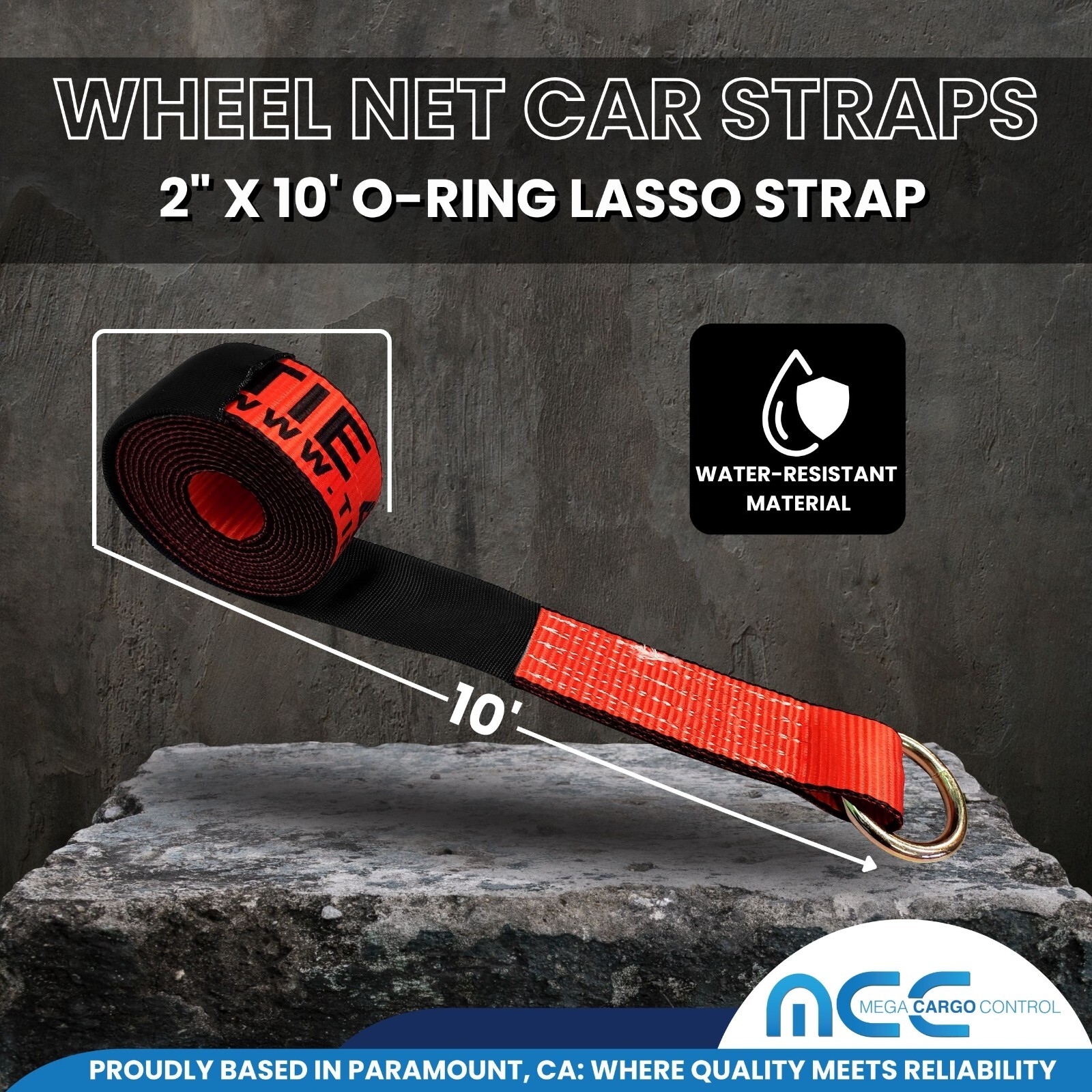 16 Pcs 4 Set 2" x 10' Lasso Wheel Lift Strap Ratchet J Finger Hook for Tow Truck