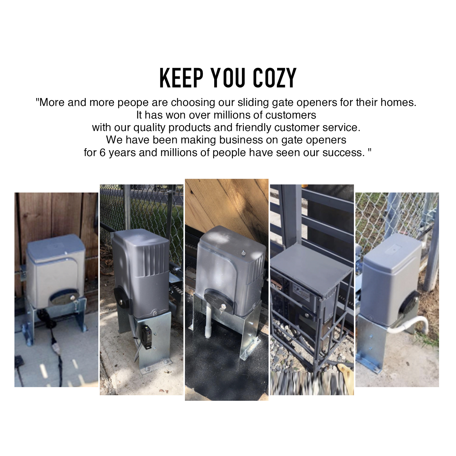 CO-Z 4400lb APP Control Automatic Sliding Gate Opener with Keypad & 4 Remotes