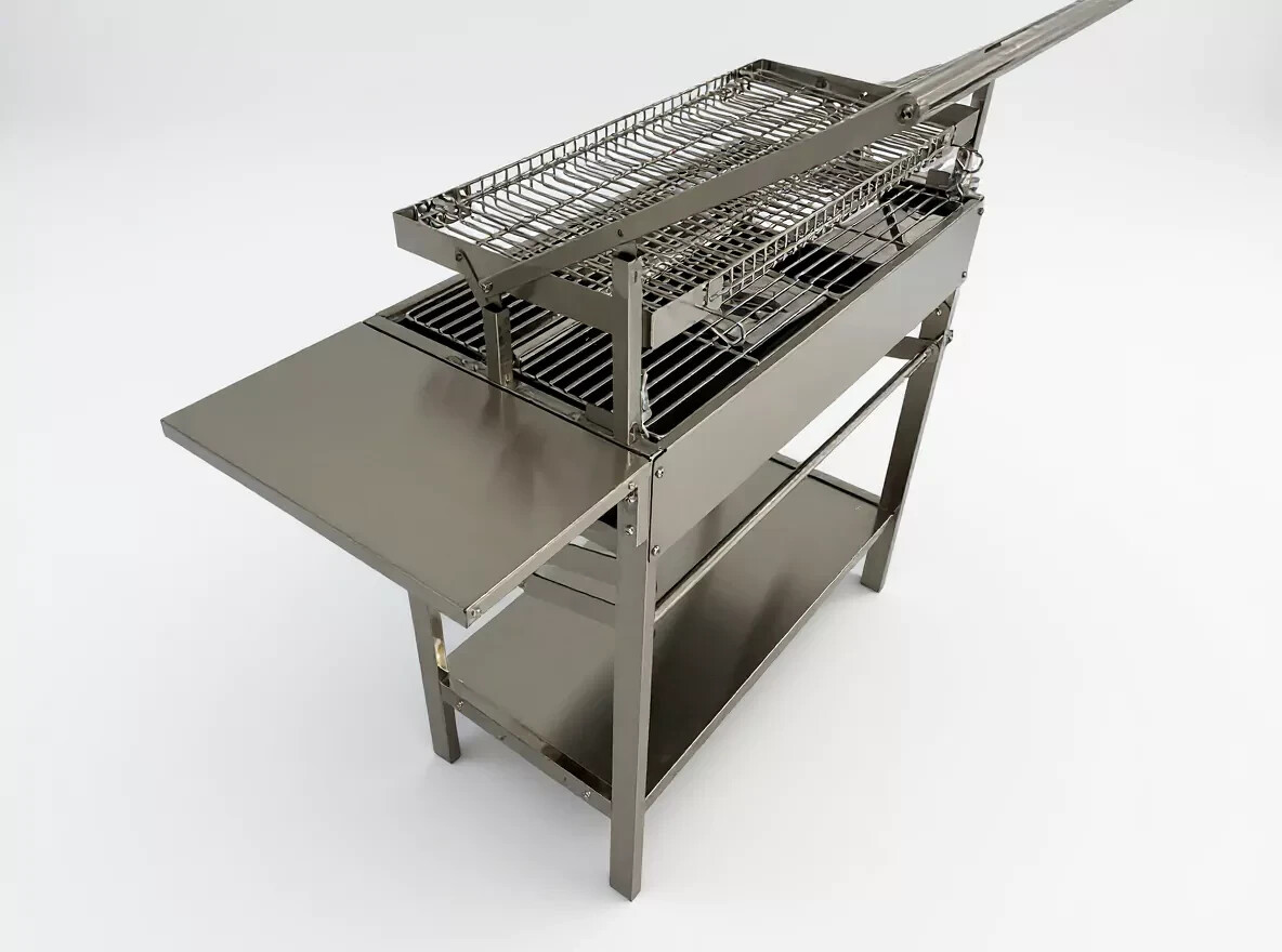 Stainless Steel Mangal Grill 3-in-1 BBQ Skewer Rotisserie Flip Basket Adjustable