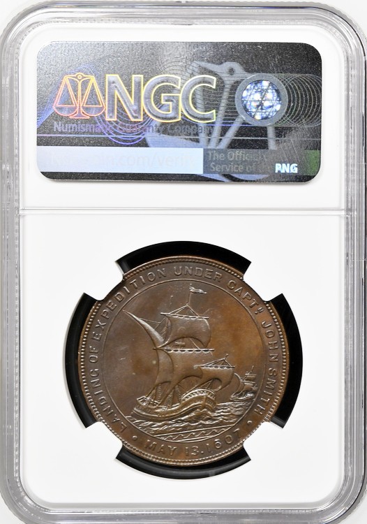 1907 Jamestown Expo Official Medal - HK-346 - MS63 NGC - Virginia Token 300th