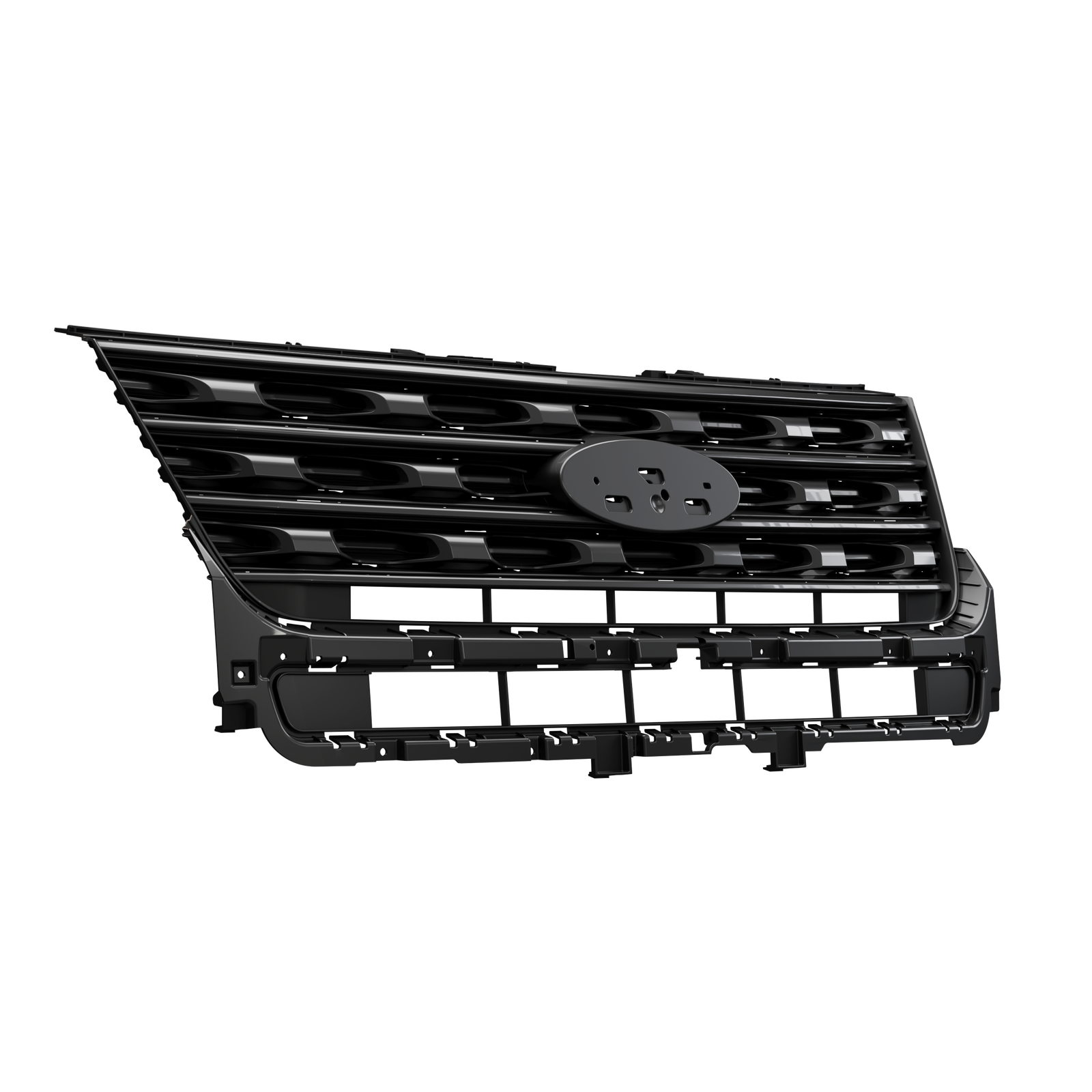 For Ford Explorer 2016 2017 Front Bumper Upper Grille Glossy Black Painted