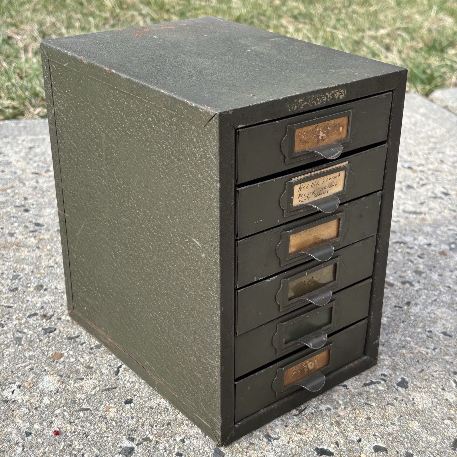 Vintage Kennedy Manufacturing Industrial Metal 6 Drawer Small Parts Cabinet