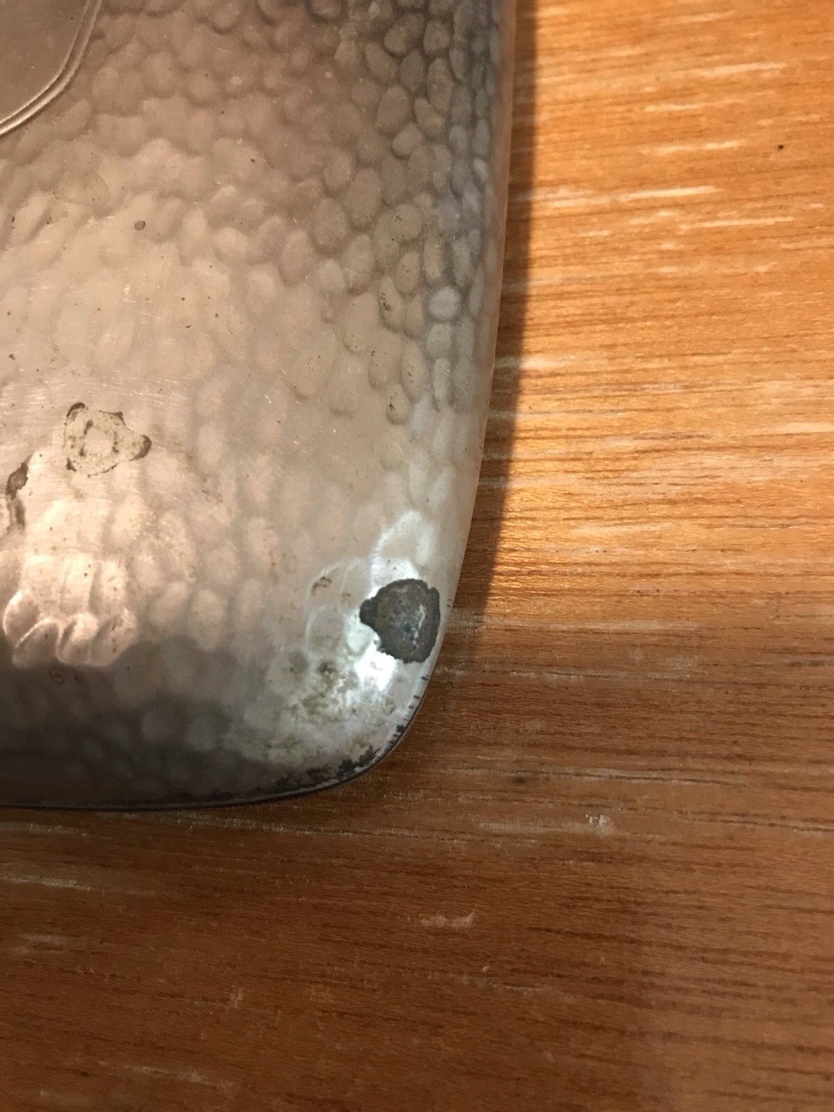 ANTIQUE SIGNED P.C.C.C. 1800’s HAMMERED🔨SILVER PLATE OVER COPPER FLASK L@@K 👀