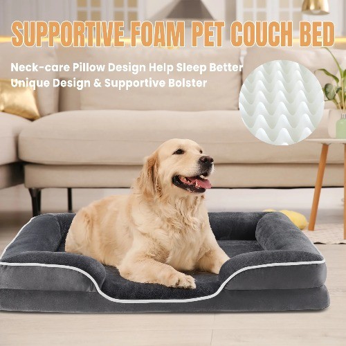 Dog Bed for Extra Large Size Dogs with Non-Slip Base, Orthopedic Pet Sofa 42" L