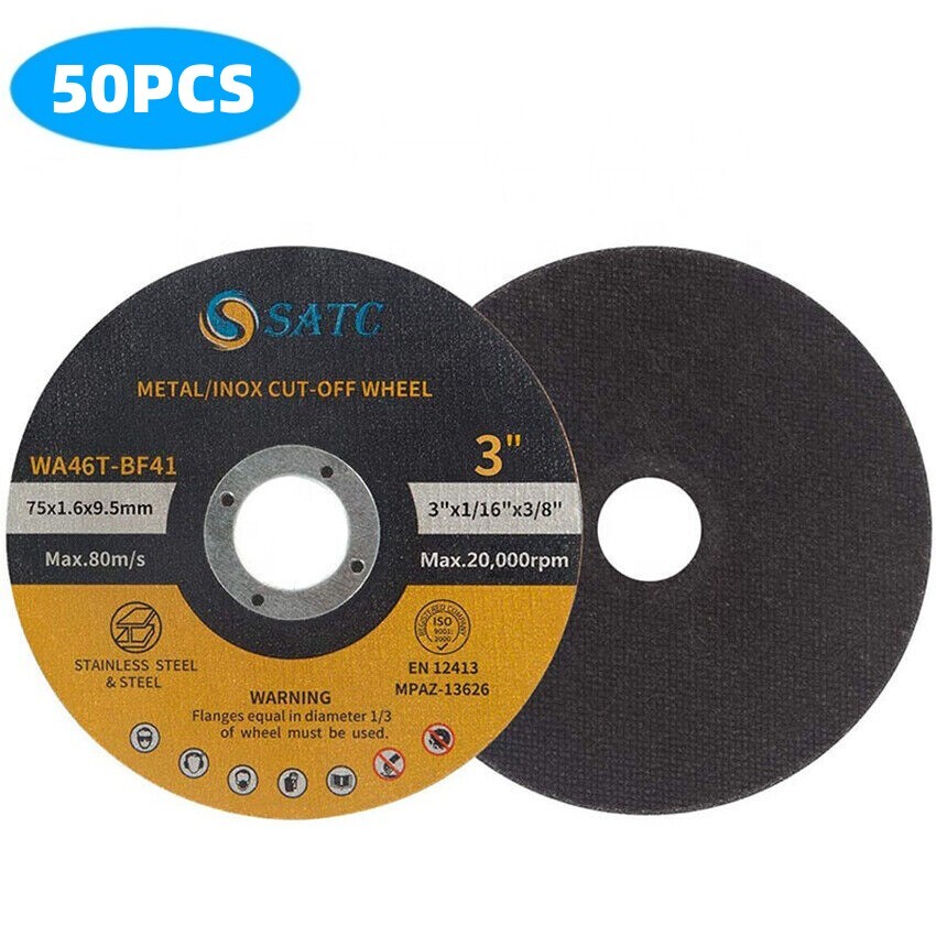 50 PCS 3 inch Cut Off Wheels 3"x1/16"x3/8" Angle Grinder Ultra Thin Cutting Disc