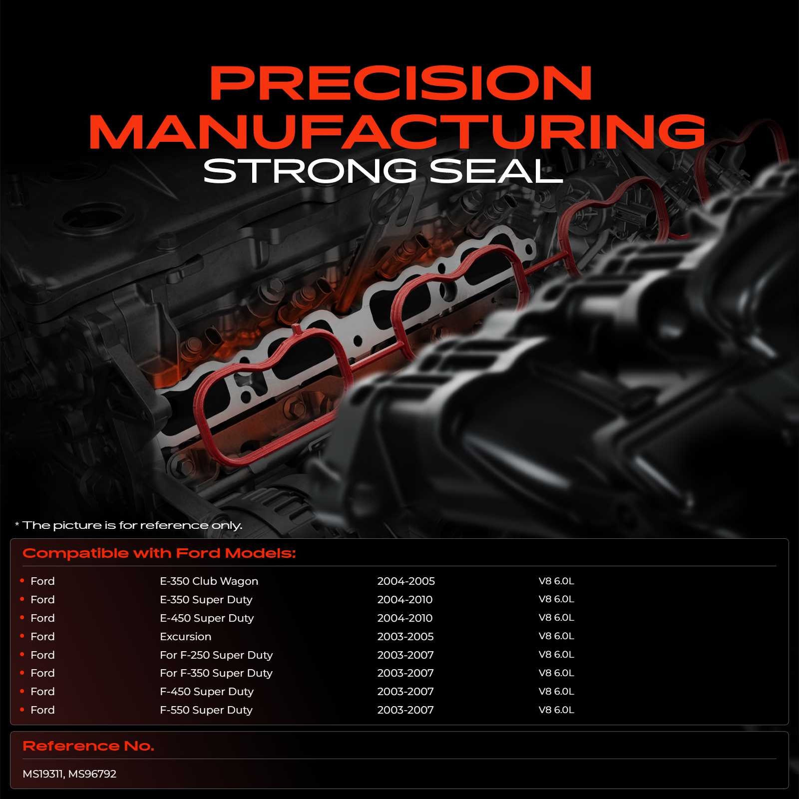 Engine Intake Manifold Gasket Set for Ford F-250 F-350 F-450 Super Duty V8 6.0L