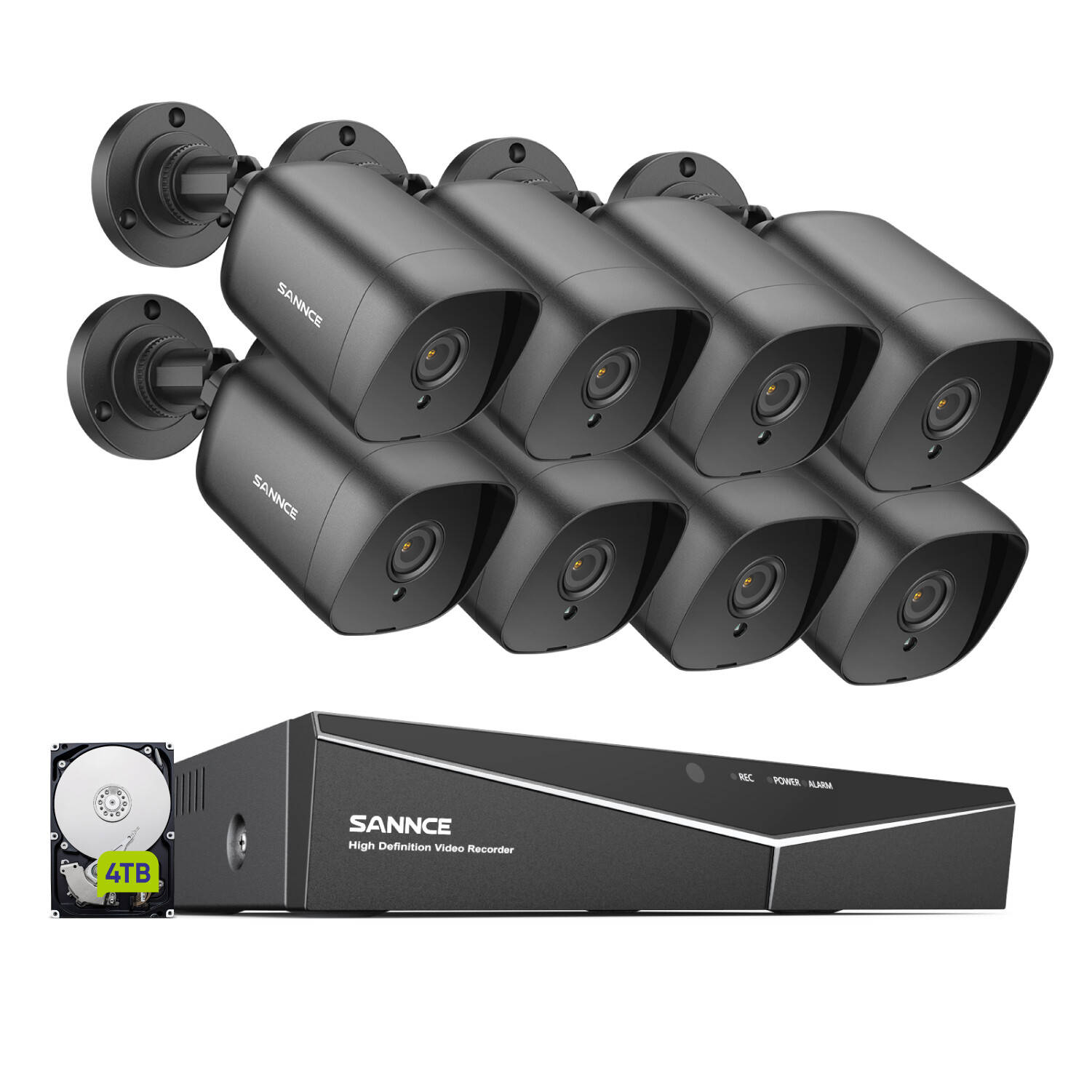SANNCE 5in1 8CH DVR 1080P Security Camera System CCTV Outdoor EXIR Night Vision