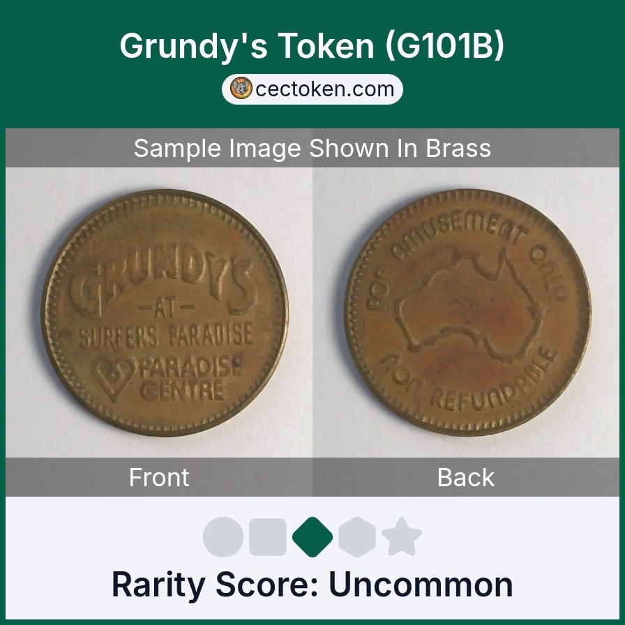 Grundy's Token (G101B) Brass 23mm Uncommon