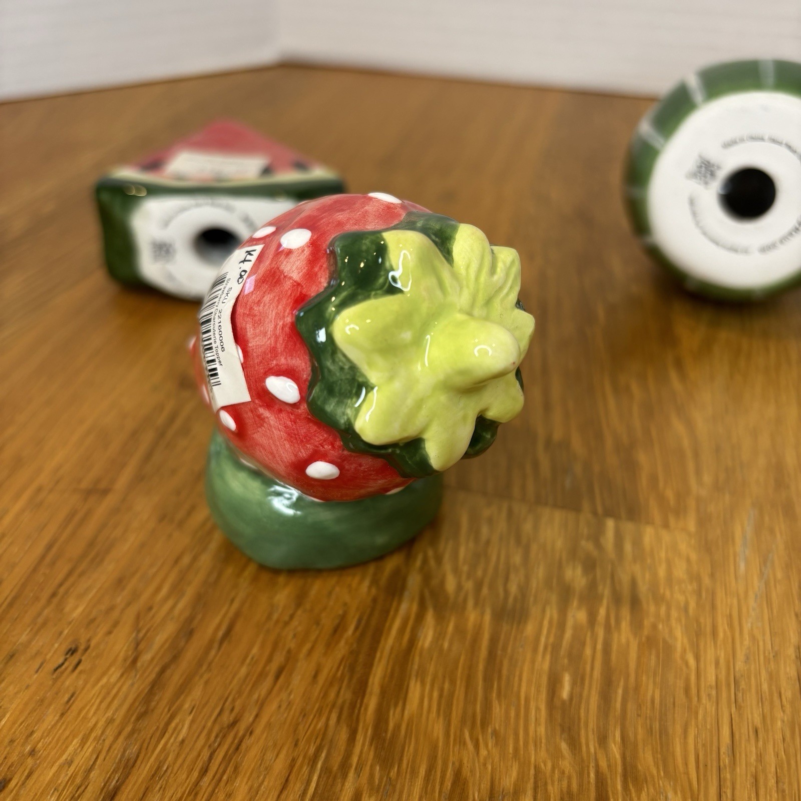 NWT (Set Of 6) Ceramic Charcuterie Board Toppers 3” Watermelon Baseball Golf Egg