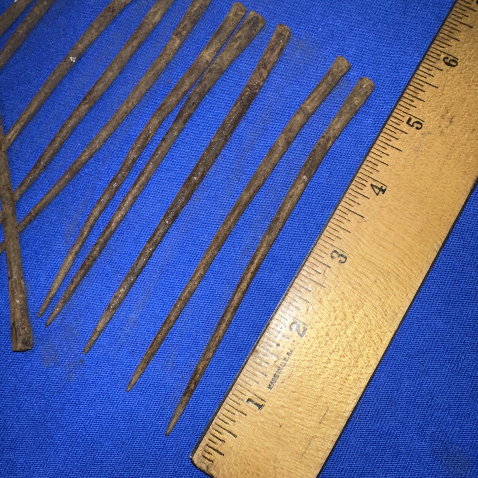 Antique Nails 5 inch Long Unique Shape Reclaimed Hardware Very Old!! 20 Nails