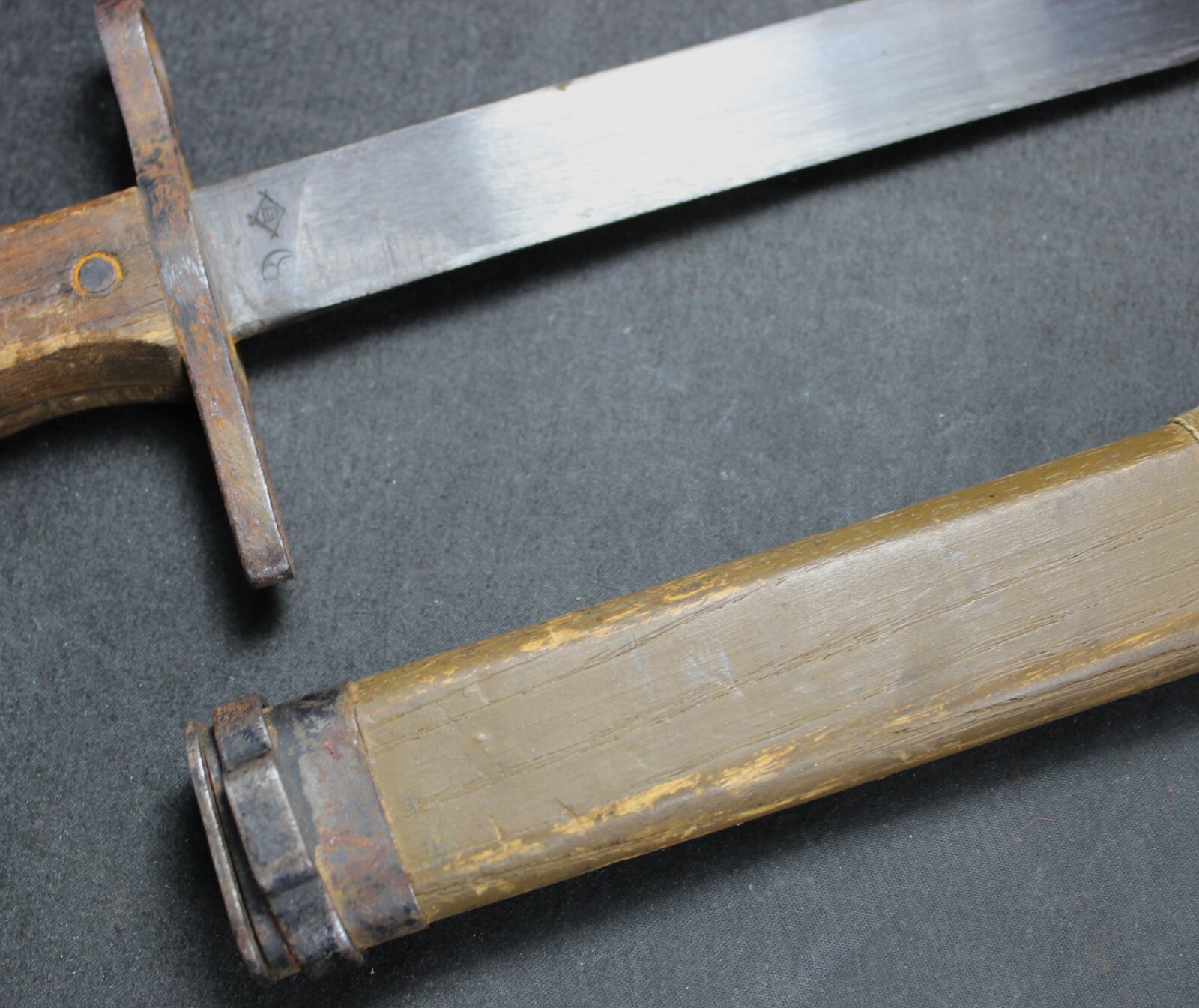 WW2 Japanese Arisaka Type 30 Bayonet Mod. 1897 - Straight Quillon Square Pommel