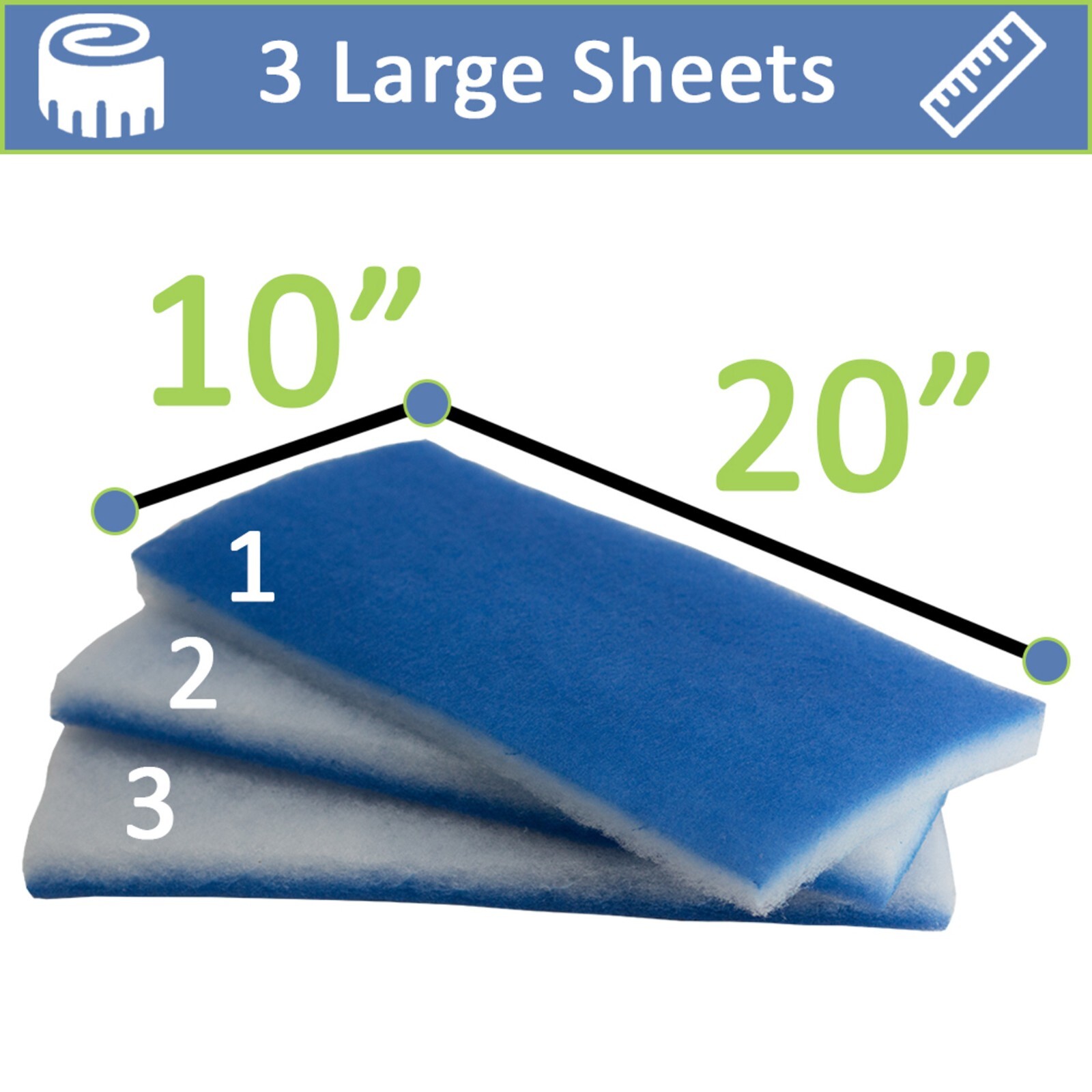 inTank Bonded Poly Filter Floss - VALUE PACK (3 PADS)