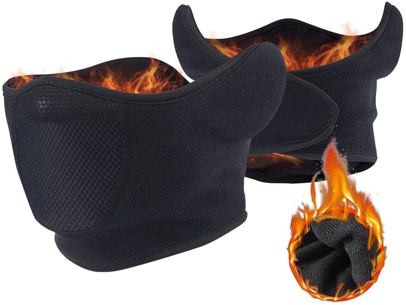 Winter Thermal Face Mask Ear Warmer Ski Riding Motorcycle for Cold Weather Black