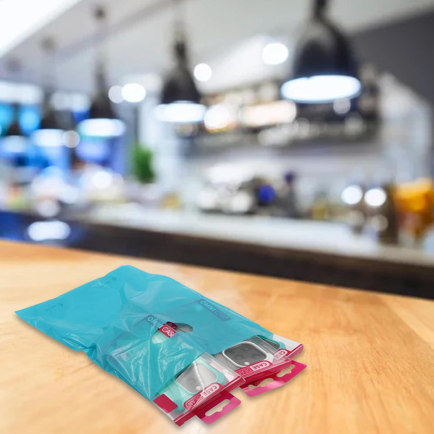 Plastic Bags 1000 Blue Shopping Merchandise Die Cut Handles 9 x 12" Diecut