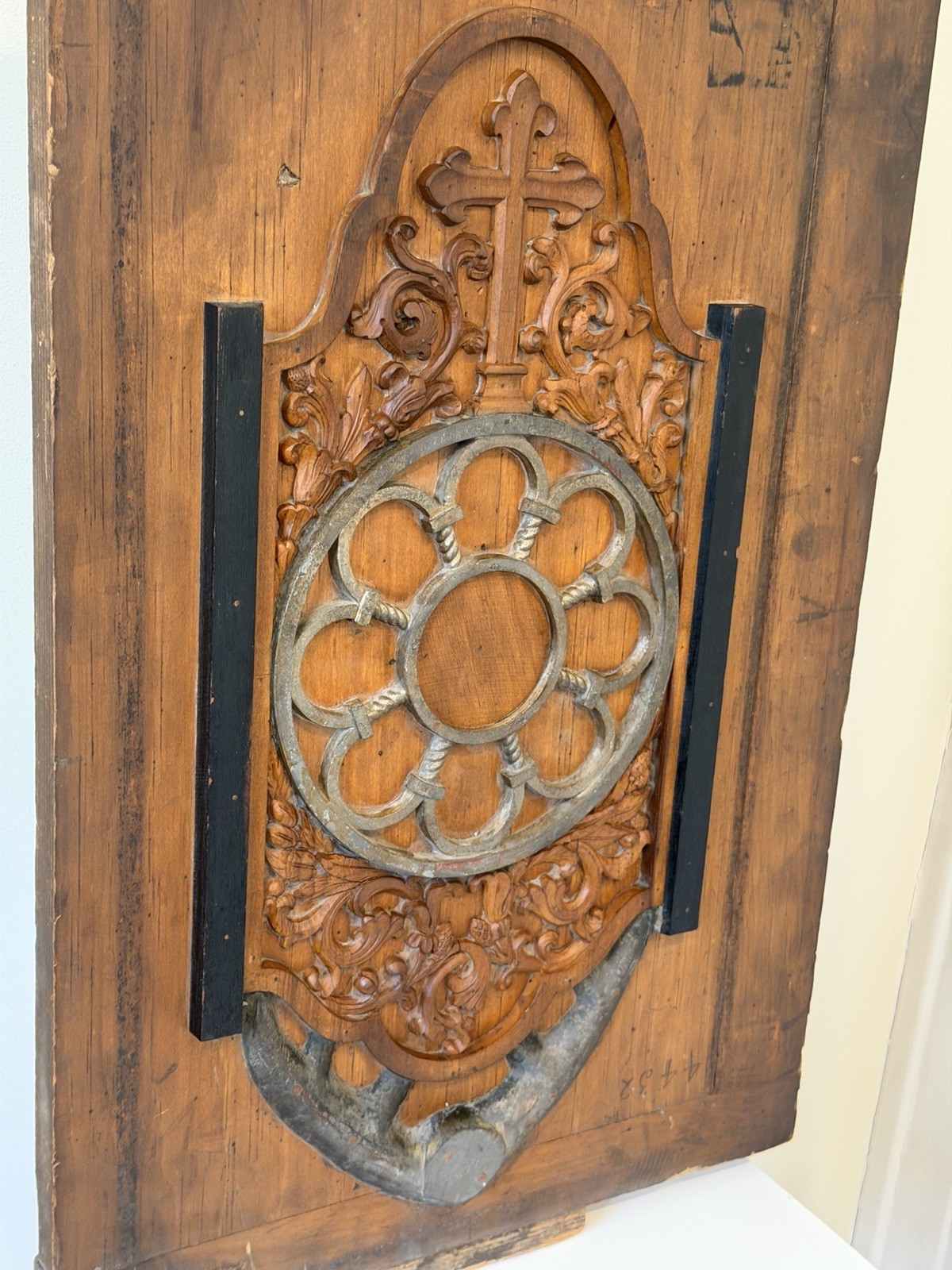 Antique Industrial Wood Foundry Mold Wall Art Architectural Salvage Christian