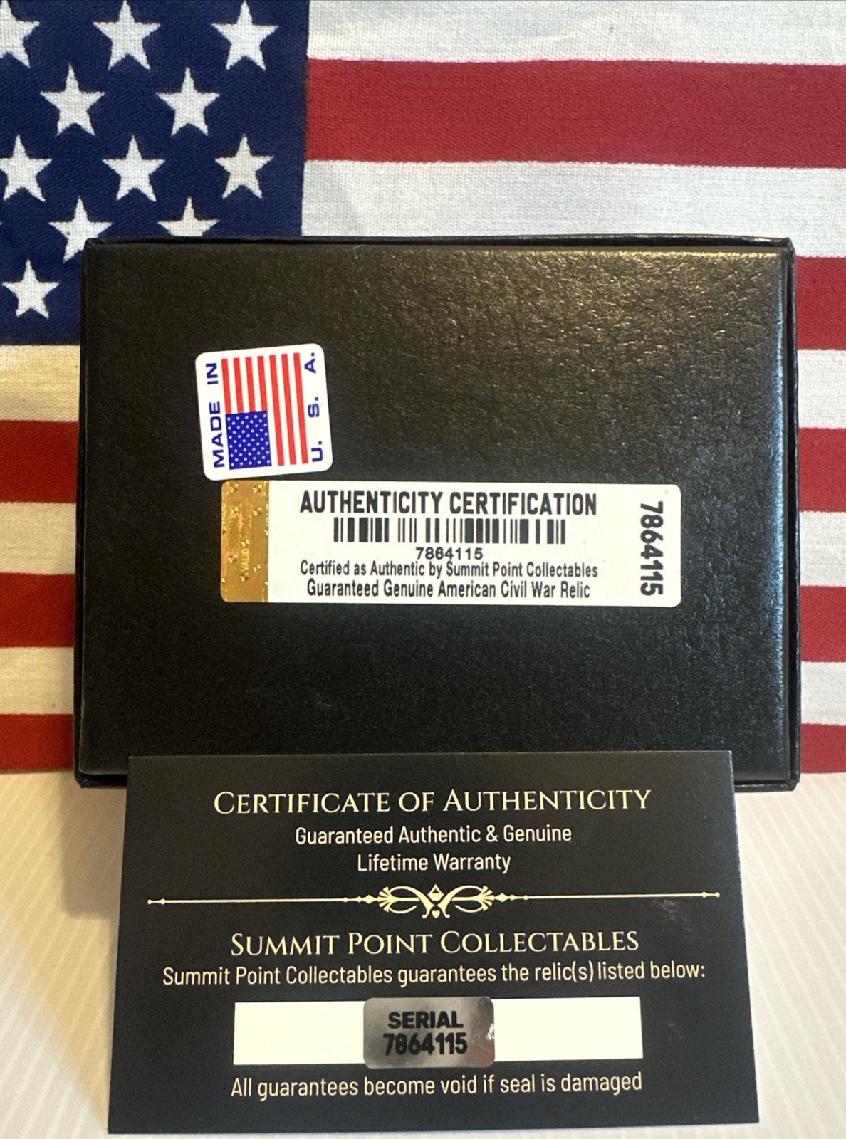 Dropped Civil War Bullet from Gettysburg in Matted COLOR Display Case with COA