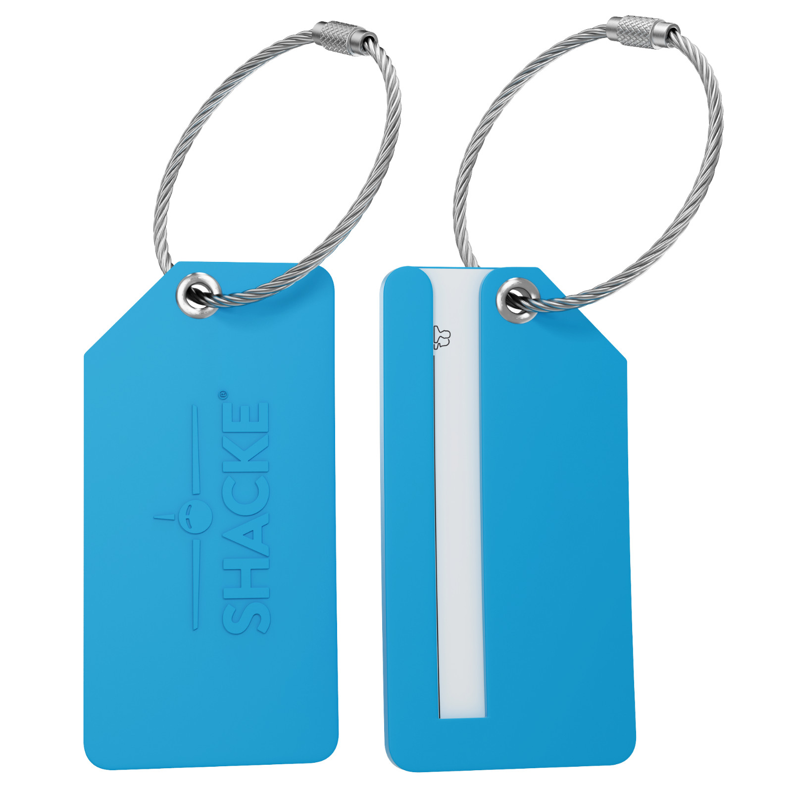 Shacke 4pack Small Luggage Tags - Fully Bendable Rubber Tags - Privacy Cover