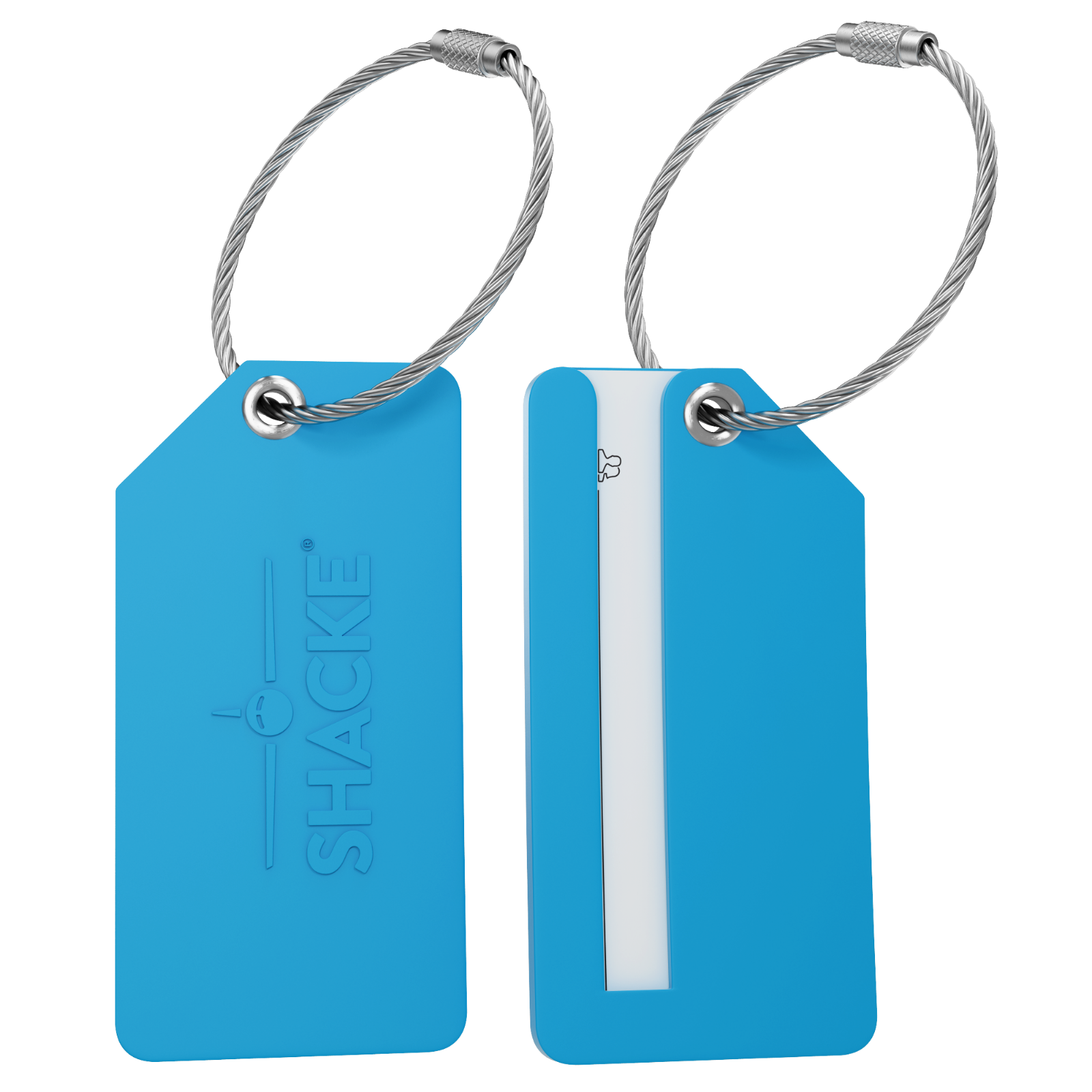 Shacke 4pack Small Luggage Tags - Fully Bendable Rubber Tags - Privacy Cover