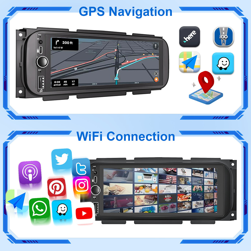 Car Stereo Radio For 2002-2005 Dodge Ram 1500 2500 3500 Android 14 Carplay GPS