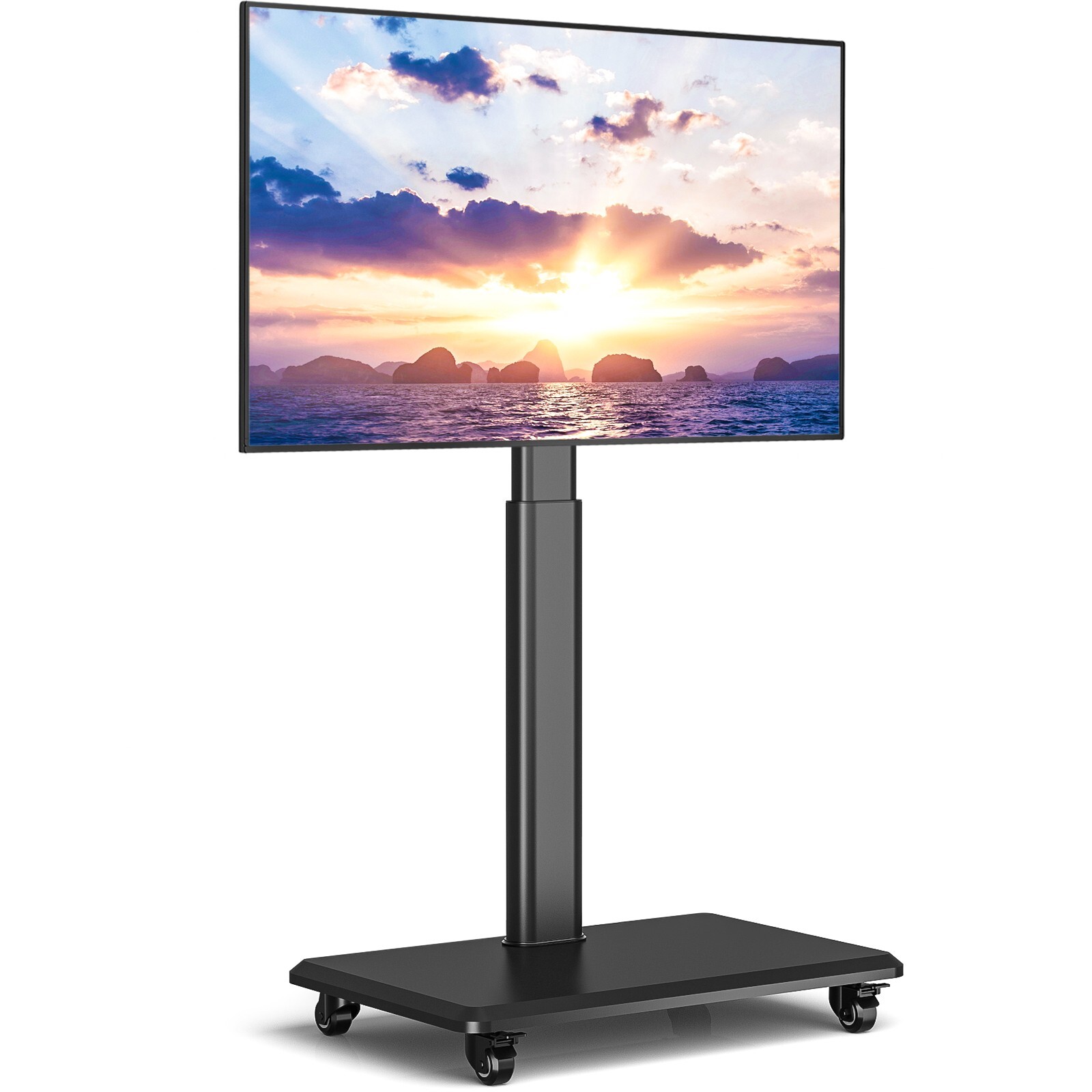 Rolling TV Stand for 32 to 70 Inch TVs,9 Levels of Height & ±30° Swivel Adjusta