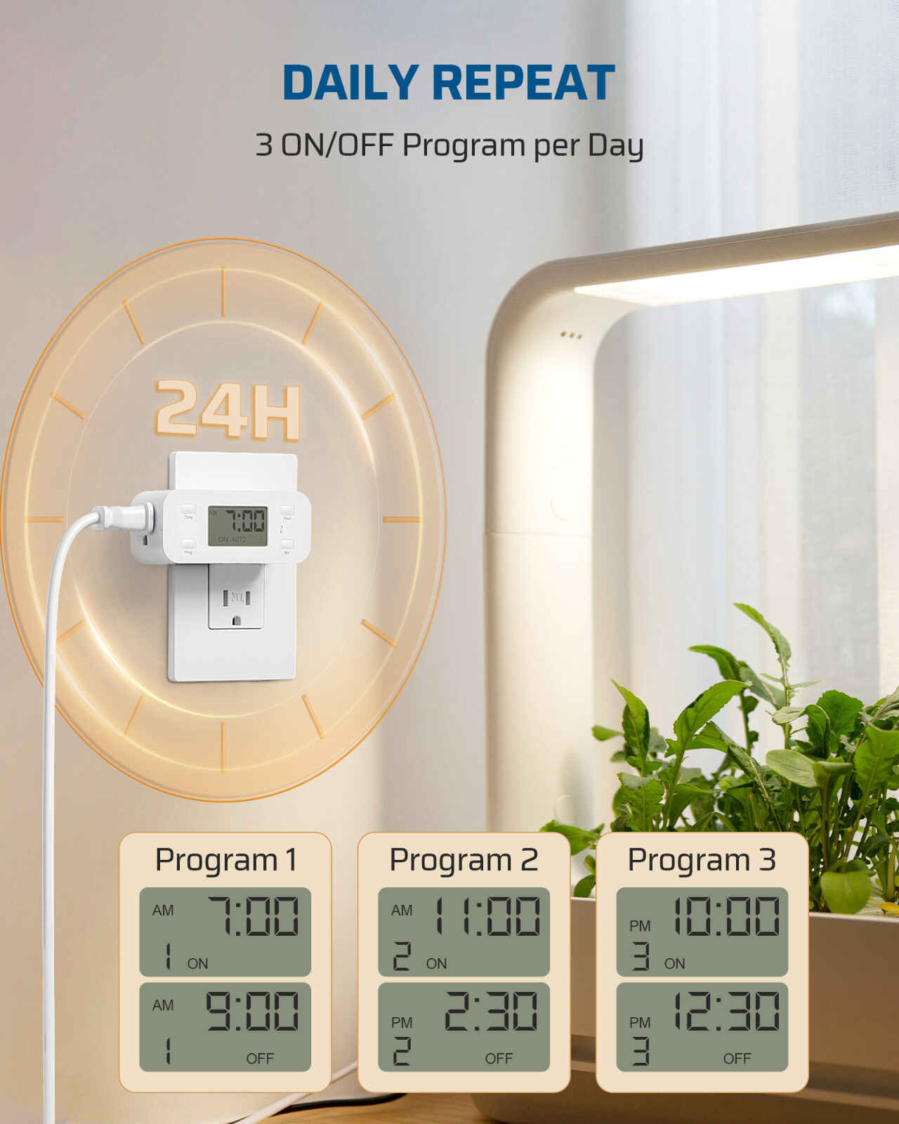 DEWENWILS 2 Pack Digital Timer Outlet 24H Programmable Digital Outlet Timer