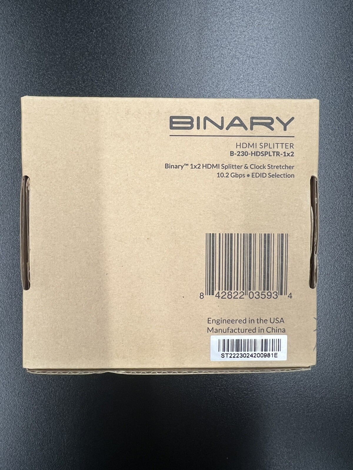 New! Binary B-230-HDSPLTR-1x2 HDMI Video Splitter w/ AC Adapter