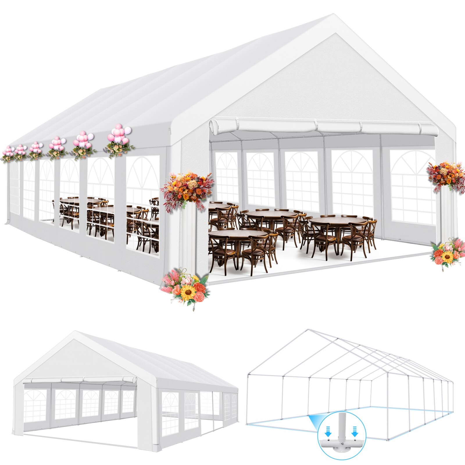 20'x40'、20'x30'\10x30' Outdoor Party Tent Heavy Duty Wedding Event Gazebo Canopy