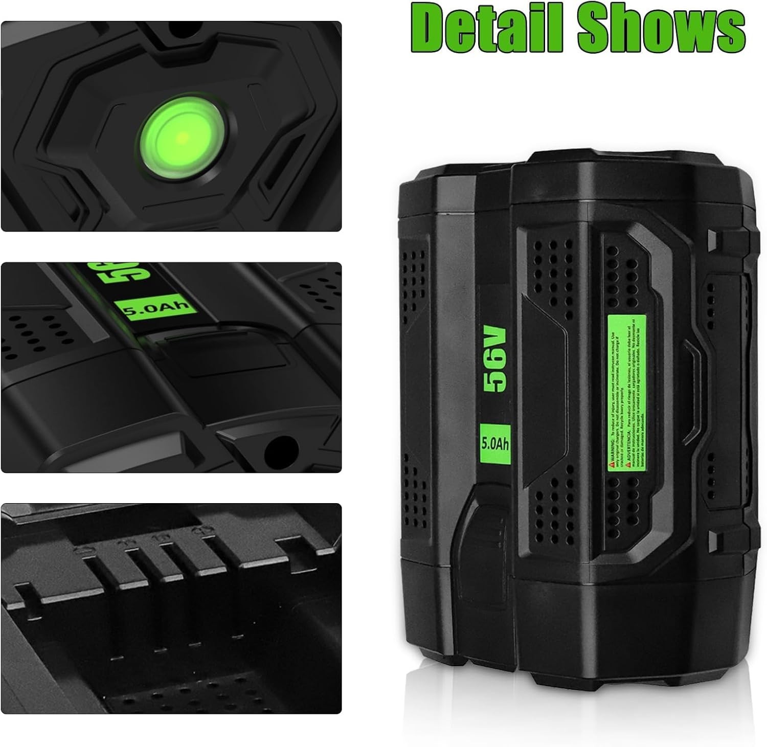 For Genuine EGO POWER+ BA2800T 56V 5.0 AH Battery w/ Fuel Gauge 56 Volt Power+