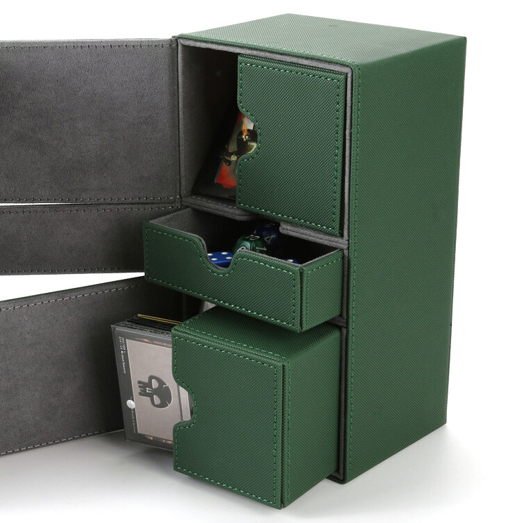 Premium TCG Double Deck Box Case Card Protector Holds 200 Cards & Dice MTG EDH