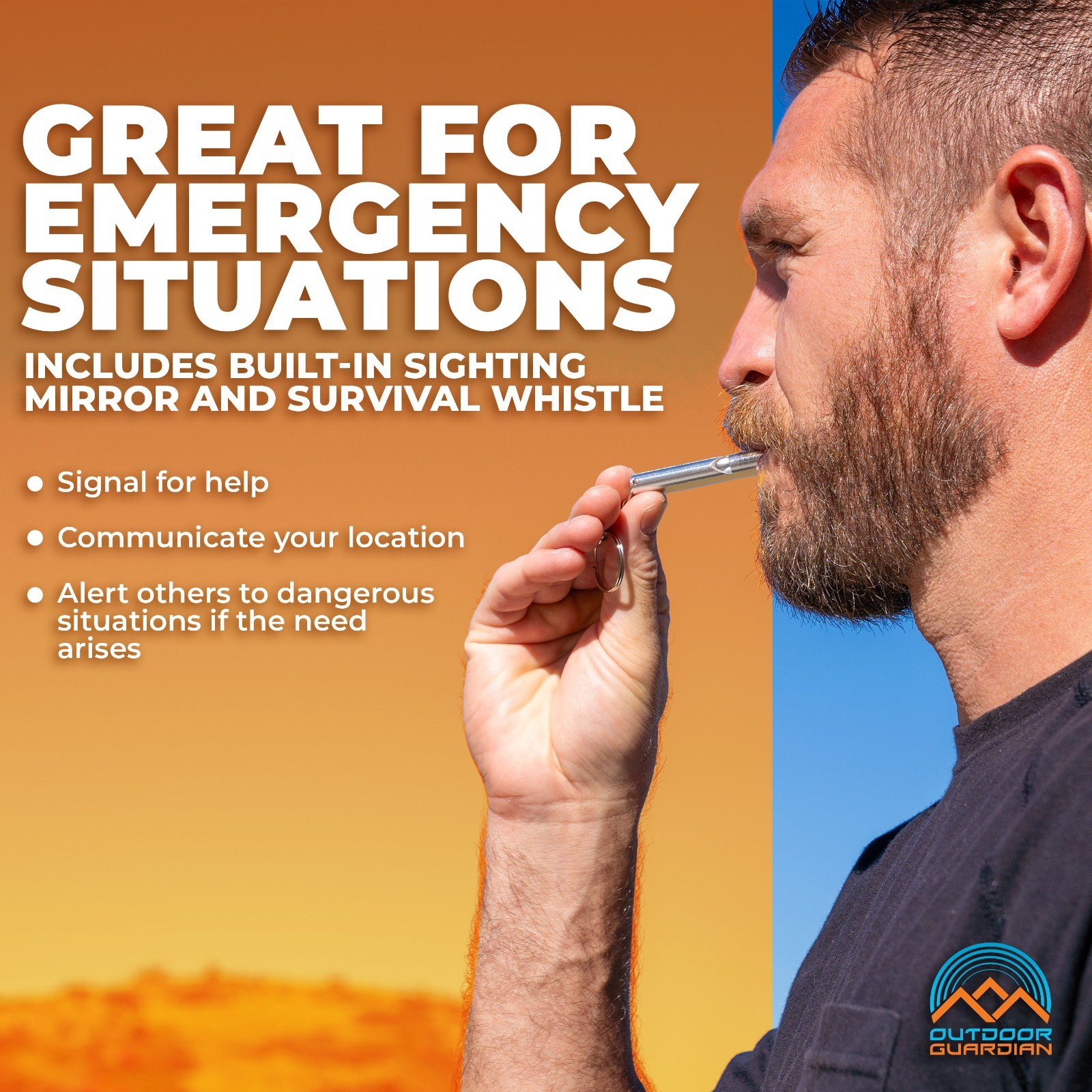 Pathfinder Mirror Sighting Compass w/Global Needle, Declination, Whistle, & LED