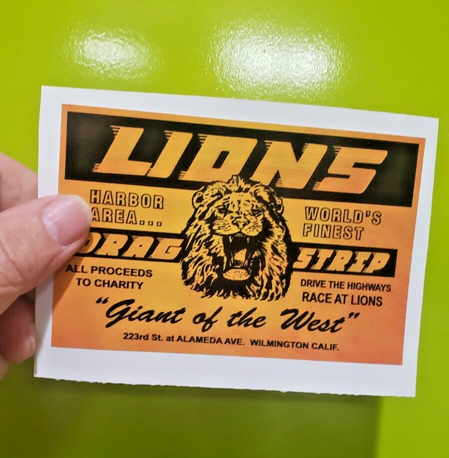 Authentic Lions Drag Strip Sticker - Perfect for Gas Pumps, Toolboxes & More!