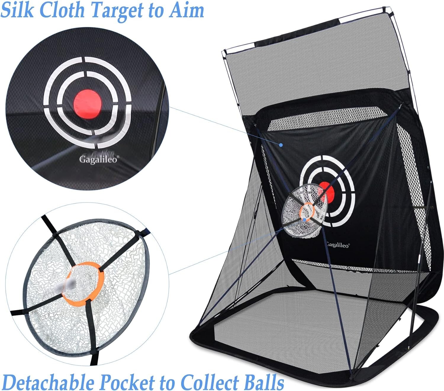 Galileo 9X7 Pop Up Golf Net Hitting Training Practice Net for Backyard