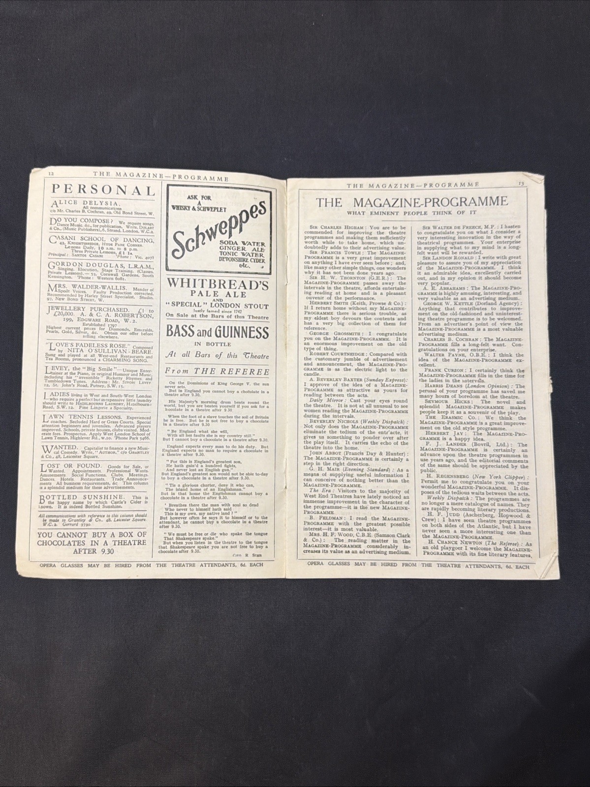 Fred Astaire "STOP FLIRTING" George Gershwin (London Debut) Rare 1924 Playbill