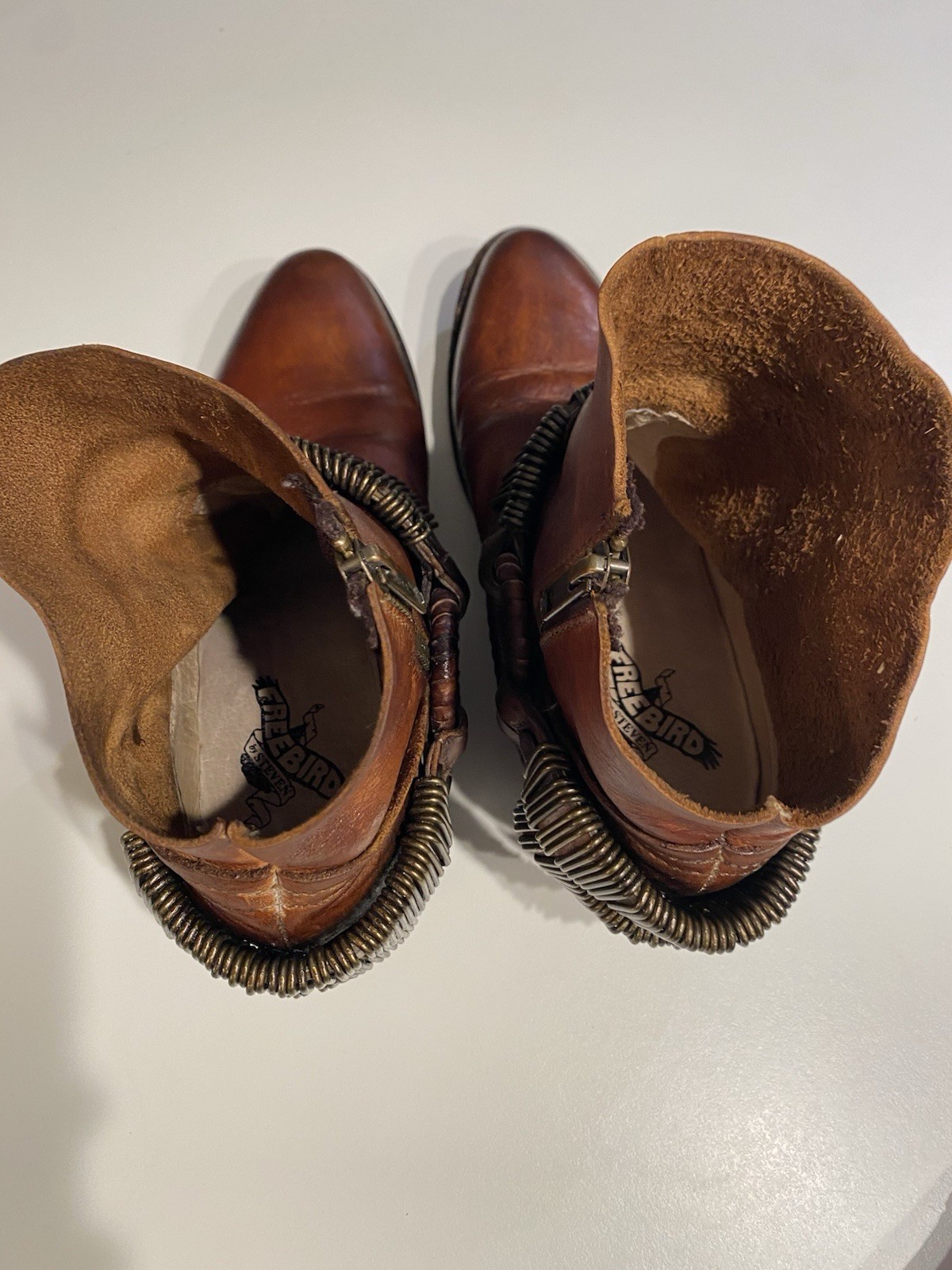 Freebird by Steven Evil Brown Ankle Boot Size 7 Brass Hardware