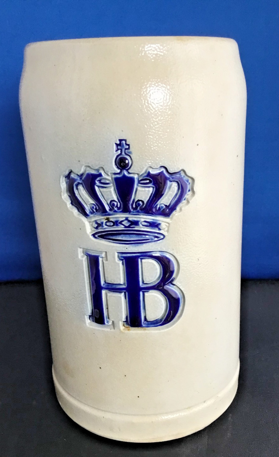 German HB Stoneware Beer Stein Mug 1 Liter 