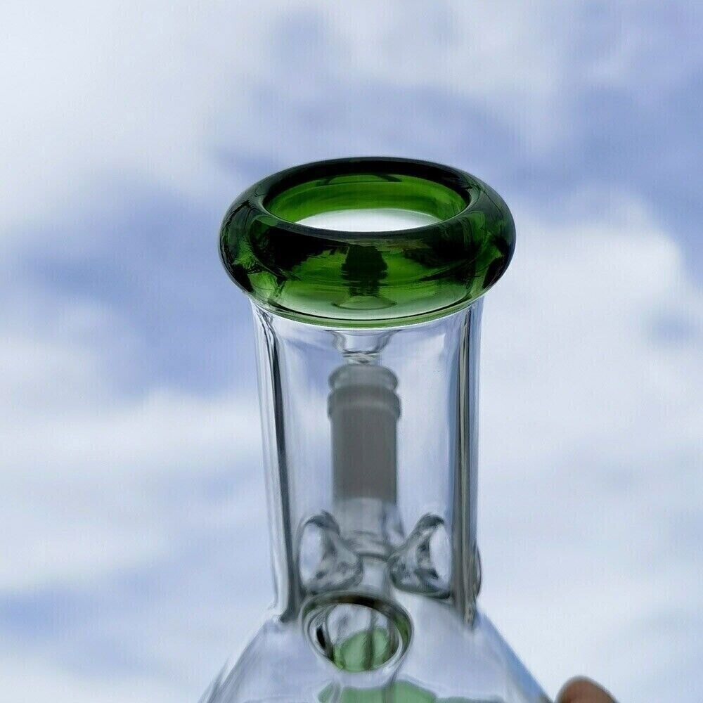 Small 6" Green Glass Bong Thick Smoking Water Pipe Beaker Bubbler W/Bowl USA