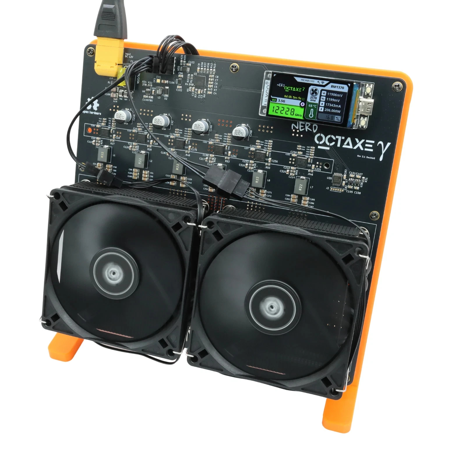 New NerdOCTAxe 12Th/s 200W High Perform Mute Dual Fan Bitcoin Home Solo Miner