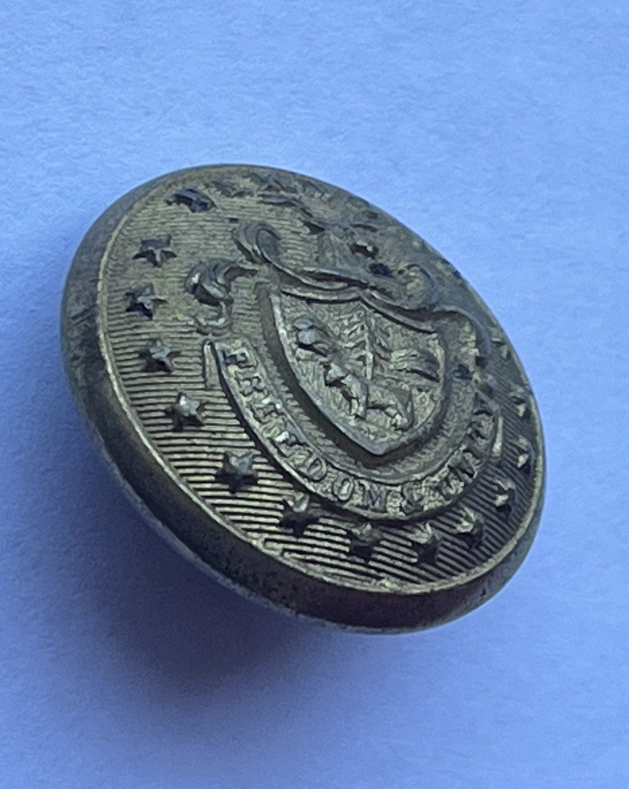 Vermont Civil War - Indian War Button 2 piece Waterbury