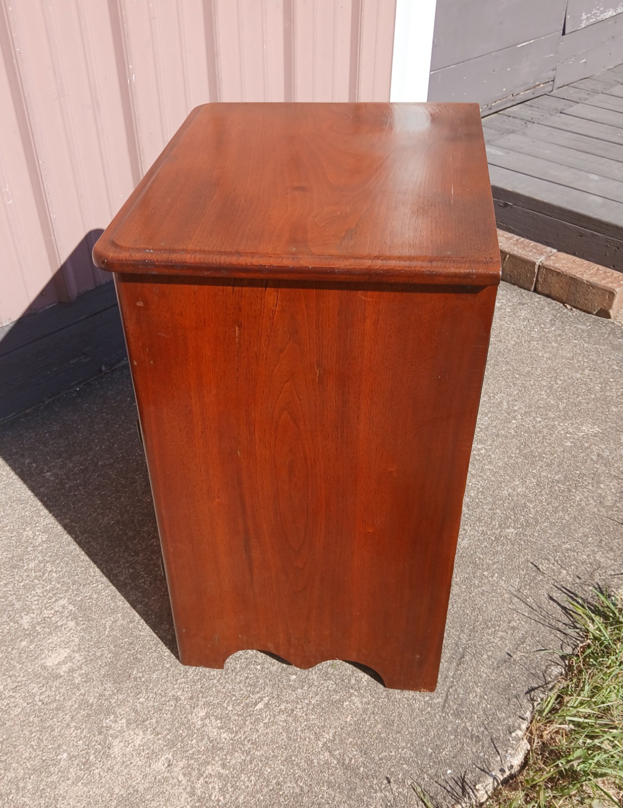 Antique Walnut One Door Wash Stand Commode with Drawer 1870s