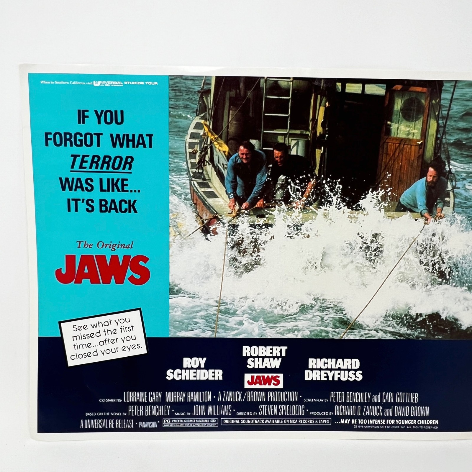 1975 Universal Studios Jaws 2 Horror Film Original Movie Lobby Card (c)
