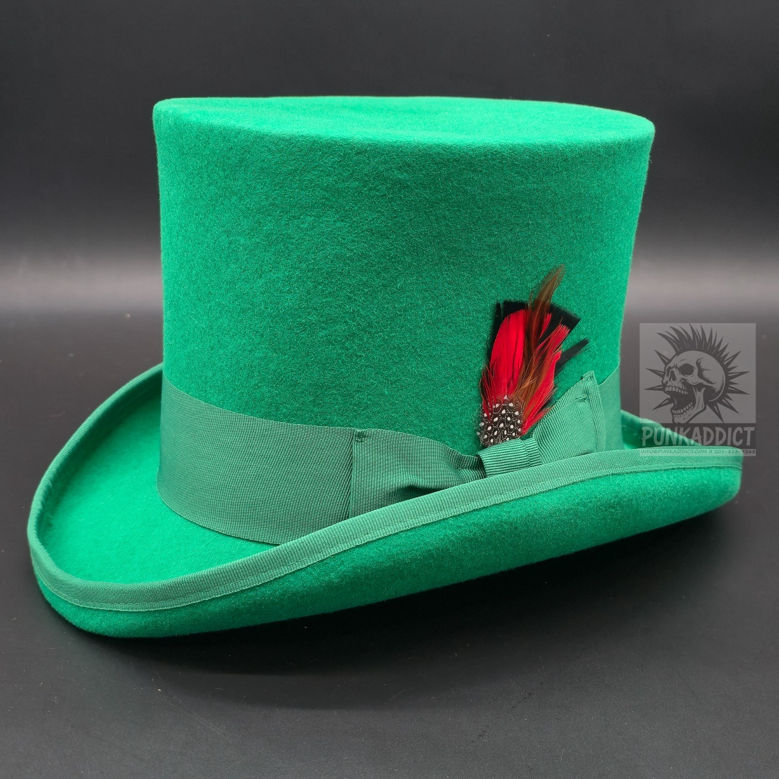 Black Top Hat Wool Felt Victorian Slash Mad Hatter Steampunk Rock Star USA