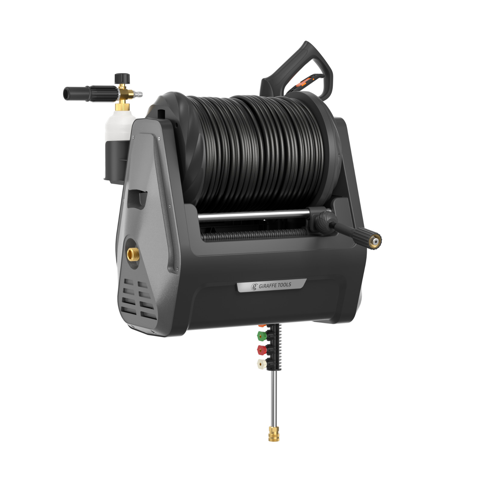 Giraffe Tools Electric High Pressure Washer Max 2900 PSI with 100FT Hose Reel