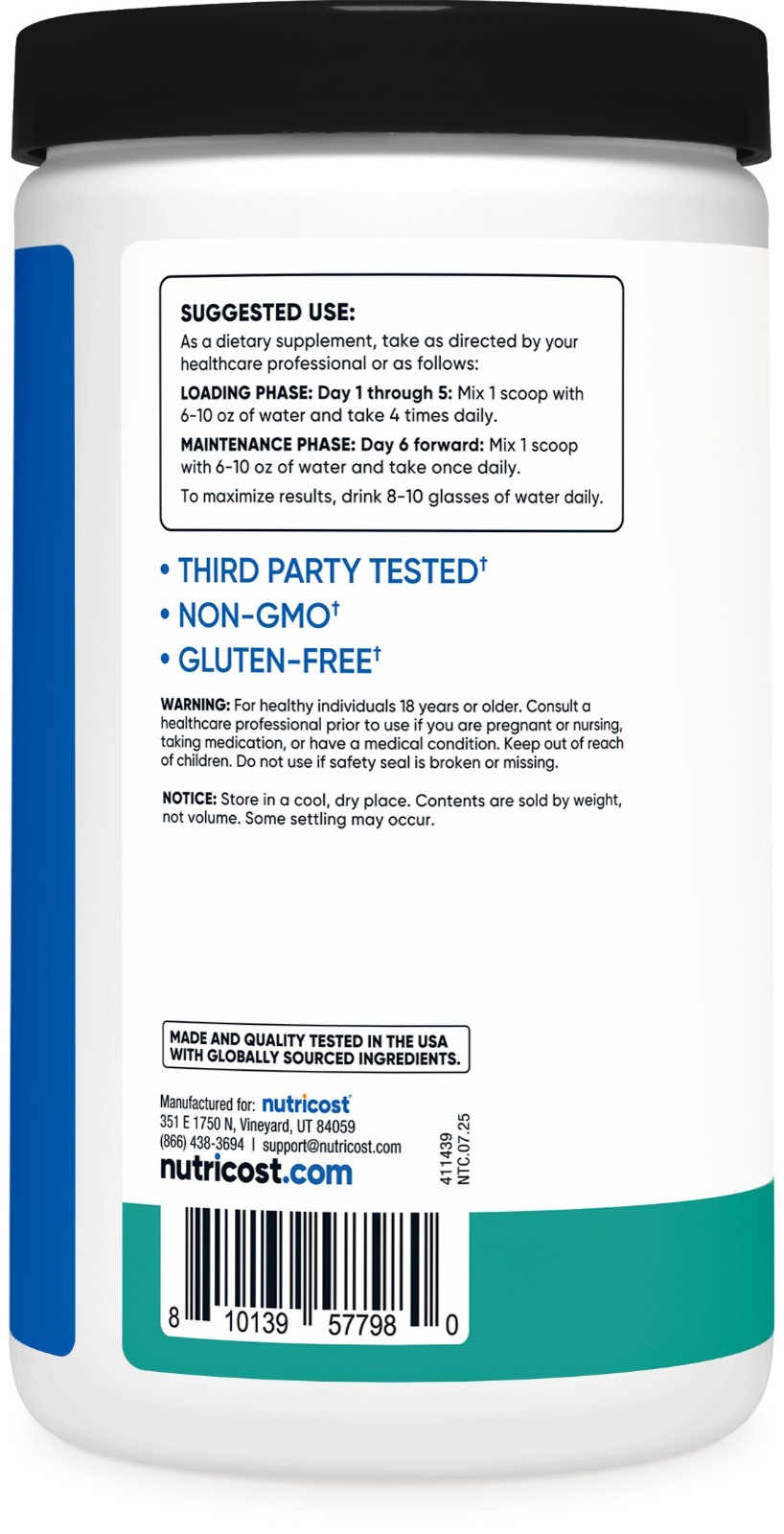 Nutricost Creatine Monohydrate Powder (Coastal Explosion, 500 Gram) - Micronized