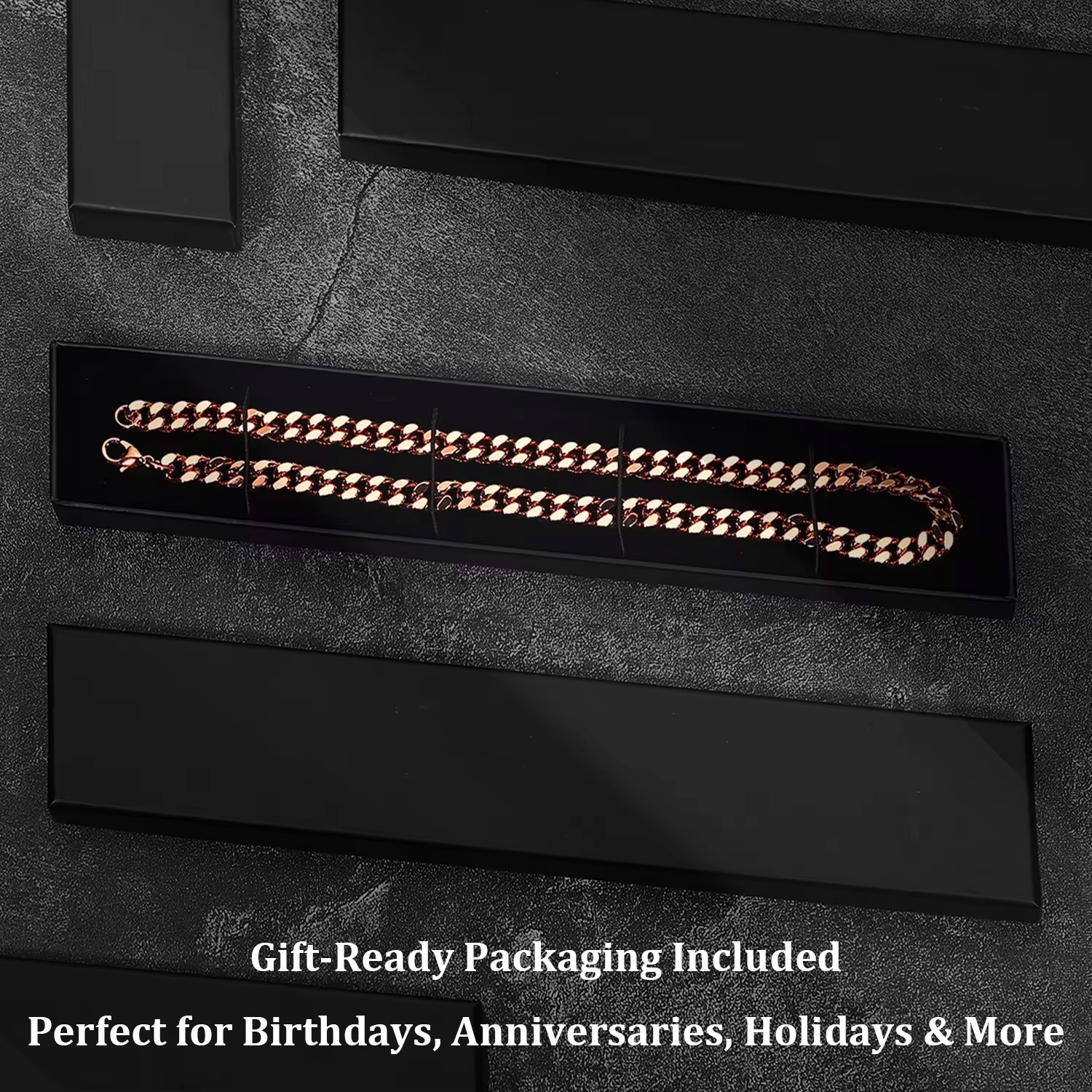 99.9% Pure Copper Necklace Cuban Curb Chain- 5, 7, 9, 12mm Widths 18"-26" Length