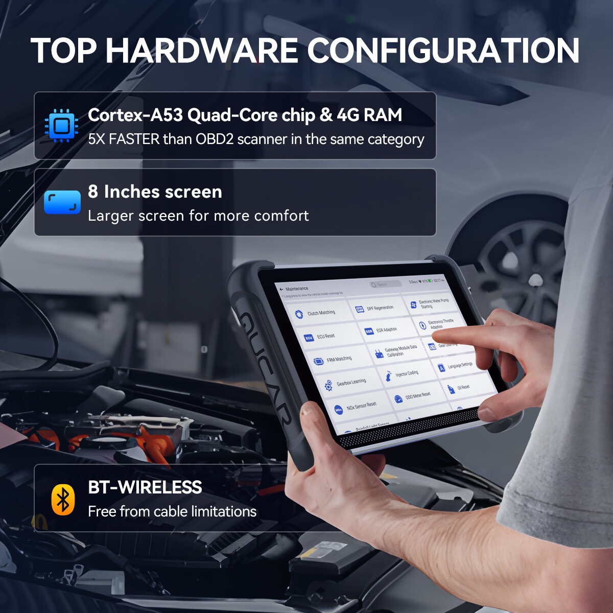 Mucar 892BT Free Update AI Car Diagnostic Tool Bidirectional Scanner 35 Resets